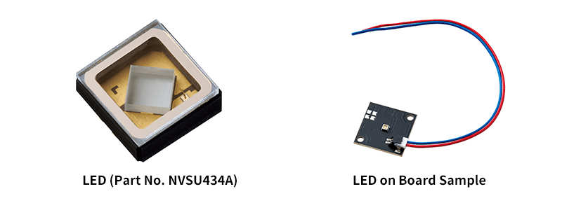 Nichia NVSU434A discrete UV LEDs and mounted LED boards for design evaluation