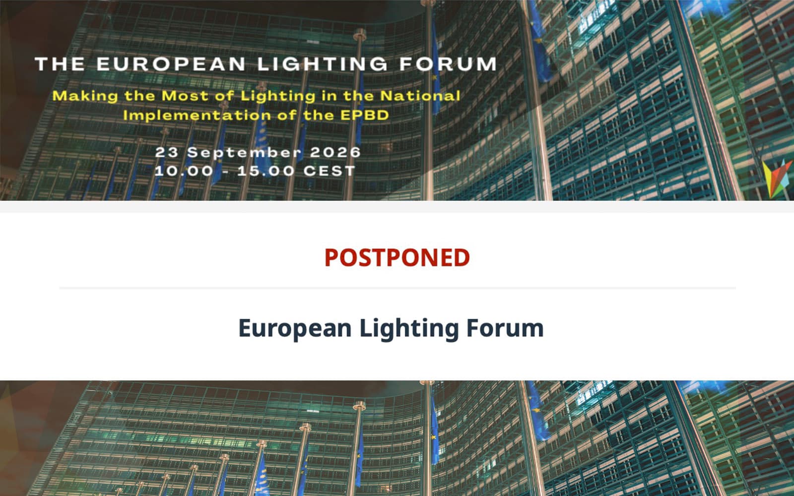 European Lighting Forum – POSTPONED