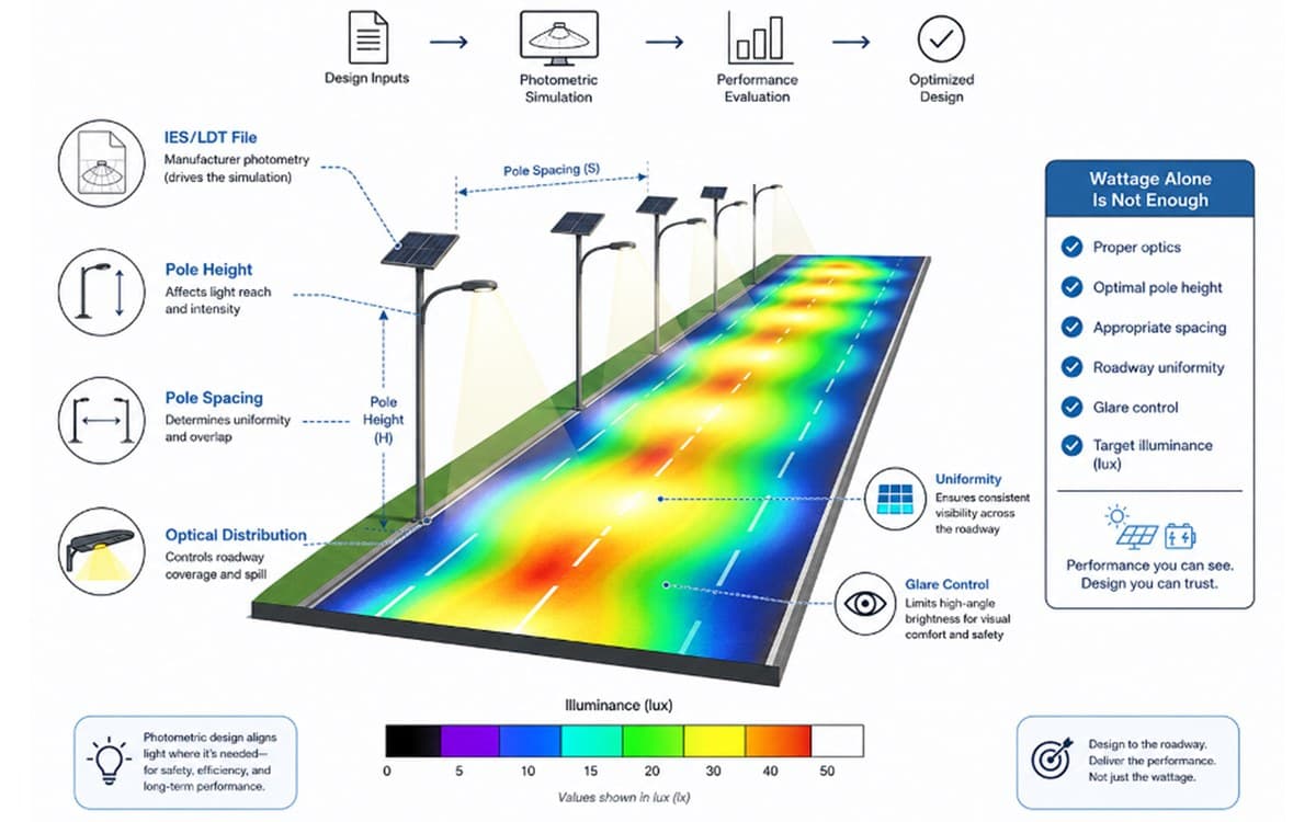 Photometric Design for Solar Street Lighting: From Wattage to Road Performance