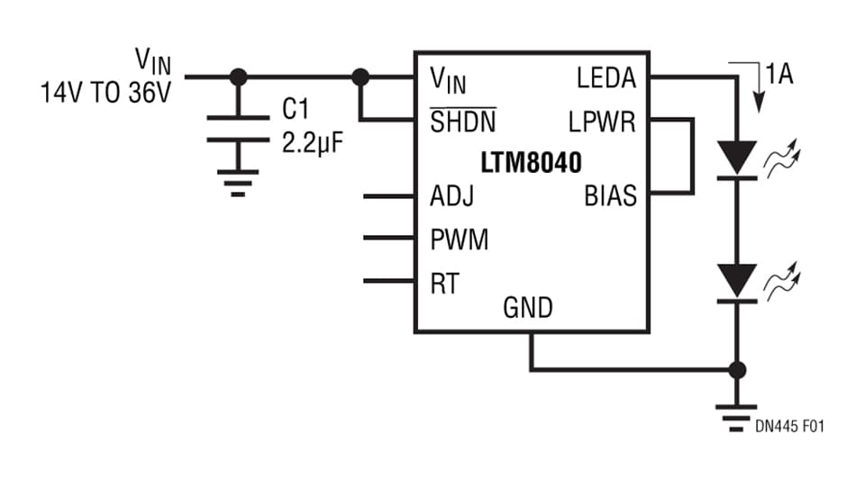 µModule LED Driver Integrates All Circuitry, Including the Inductor in a Surface Mount Package