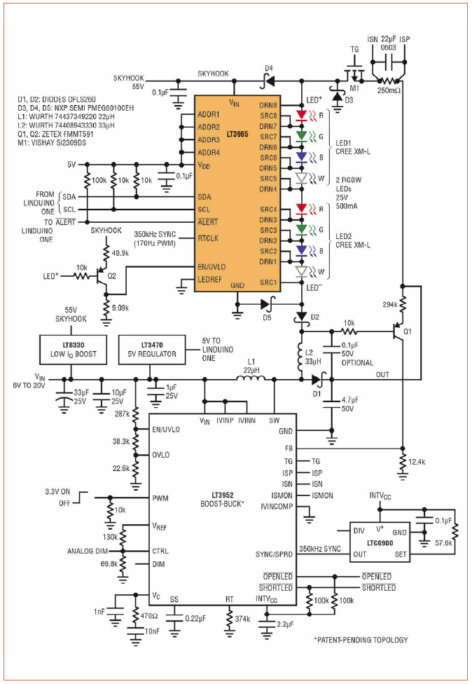 Create Colorful and Bright LED Light with an LED Matrix Dimmer by Linear Technology