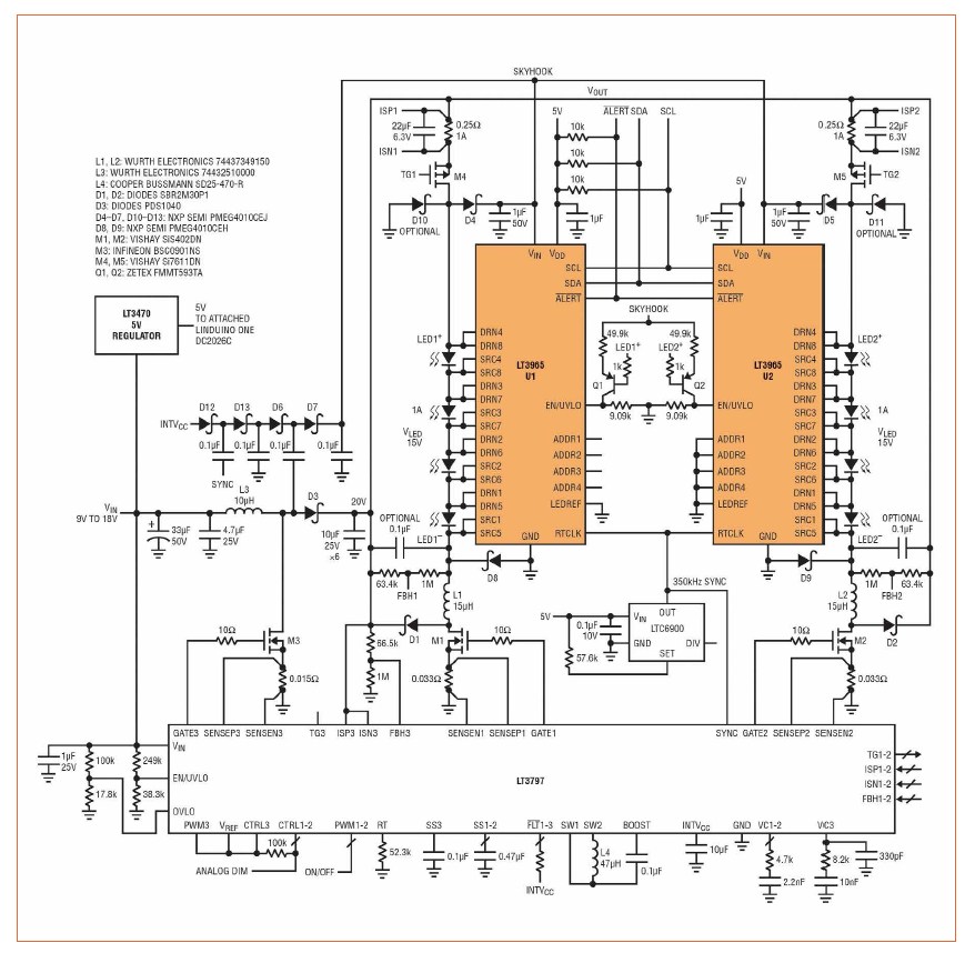 Flicker-Free Control of Individual LEDs in Matrix Headlights