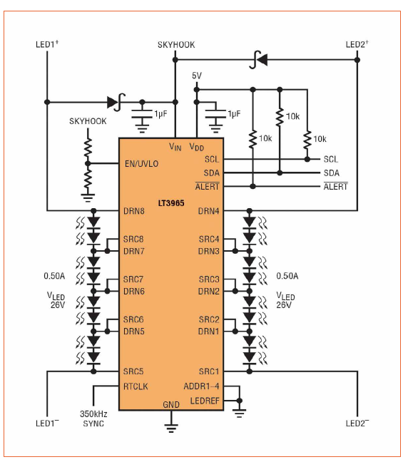 Flicker-Free Control of Individual LEDs in Matrix Headlights
