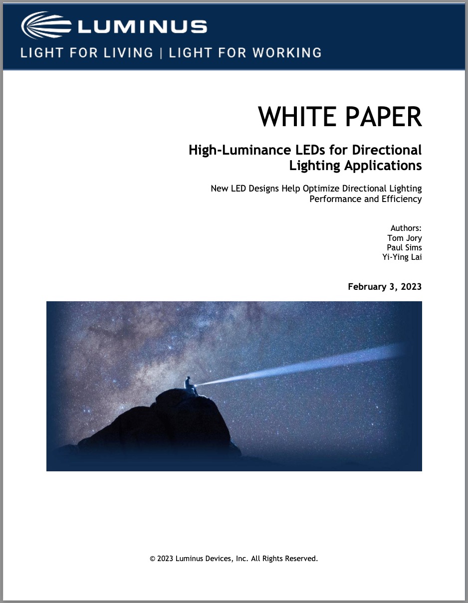 WHITE PAPER: High-Luminance LEDs for Directional Lighting Applications